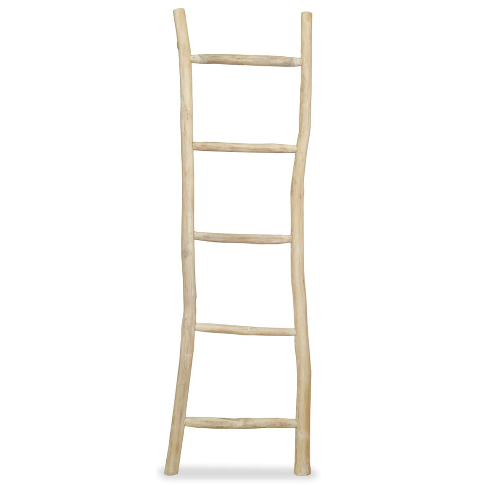 vidaXL 5-Tier Teak Ladder Towel Rack 45 x 150 cm