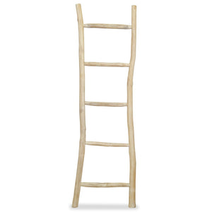 vidaXL 5-Tier Teak Ladder Towel Rack 45 x 150 cm