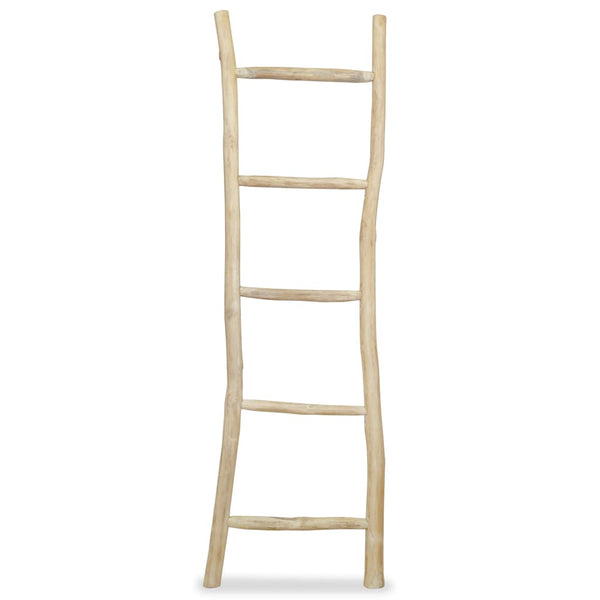 vidaXL 5-Tier Teak Ladder Towel Rack 45 x 150 cm