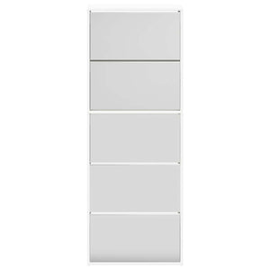 vidaXL Shoe Cabinet with 5 Compartments Mirror White 63x17x169.5 cm