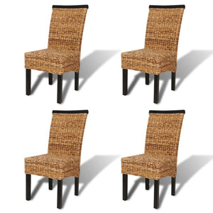 vidaXL Dining Chairs 4 pcs. Abaca and Solid Mango Wood