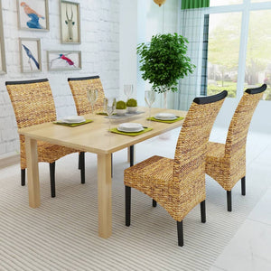vidaXL Dining Chairs 4 pcs. Abaca and Solid Mango Wood