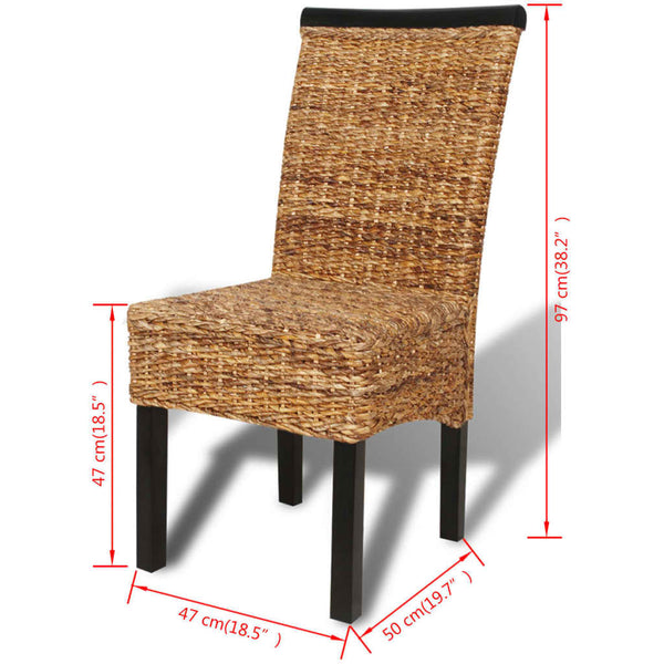 vidaXL Dining Chairs 4 pcs. Abaca and Solid Mango Wood