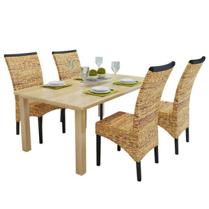 vidaXL Dining Chairs 4 pcs. Abaca and Solid Mango Wood