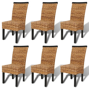 vidaXL Dining Chairs 6 pcs. Abaca and Solid Mango Wood