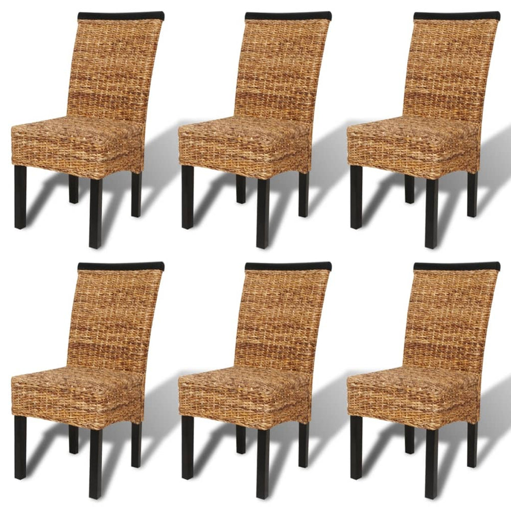 vidaXL Dining Chairs 6 pcs. Abaca and Solid Mango Wood