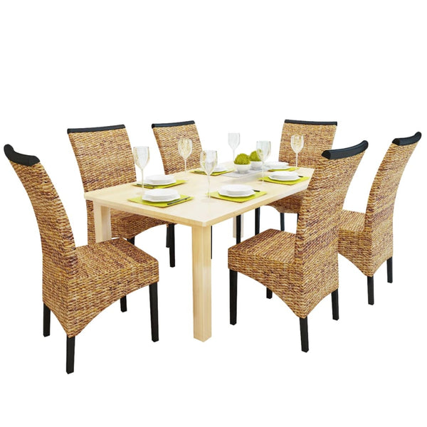 vidaXL Dining Chairs 6 pcs. Abaca and Solid Mango Wood