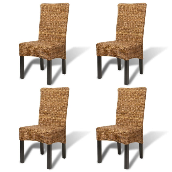 vidaXL Dining Chairs 4 pcs. Abaca and Solid Mango Wood