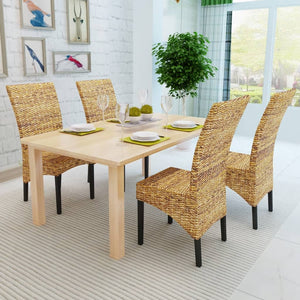 vidaXL Dining Chairs 4 pcs. Abaca and Solid Mango Wood