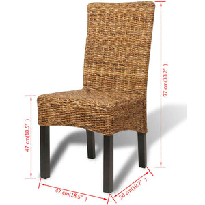 vidaXL Dining Chairs 4 pcs. Abaca and Solid Mango Wood
