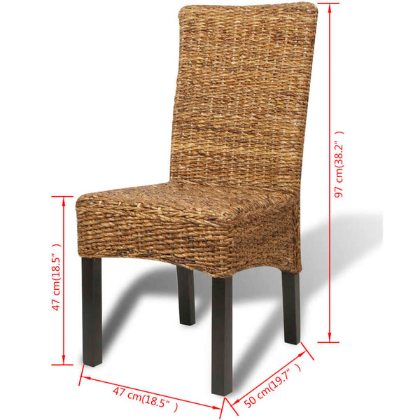 vidaXL Dining Chairs 4 pcs. Abaca and Solid Mango Wood
