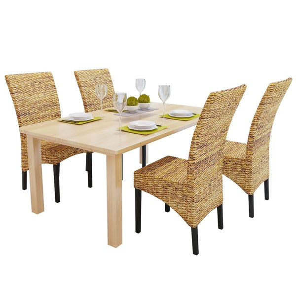 vidaXL Dining Chairs 4 pcs. Abaca and Solid Mango Wood