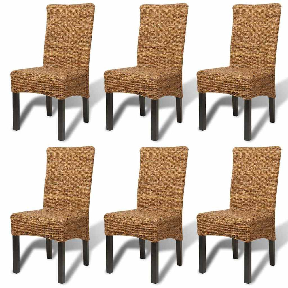 vidaXL Dining Chairs 6 pcs. Abaca and Solid Mango Wood