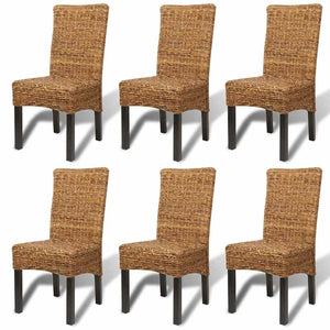 vidaXL Dining Chairs 6 pcs. Abaca and Solid Mango Wood