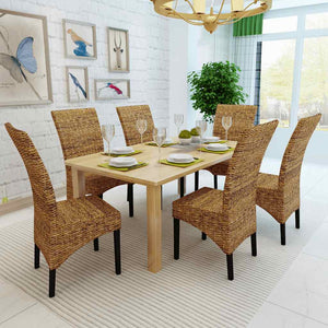vidaXL Dining Chairs 6 pcs. Abaca and Solid Mango Wood