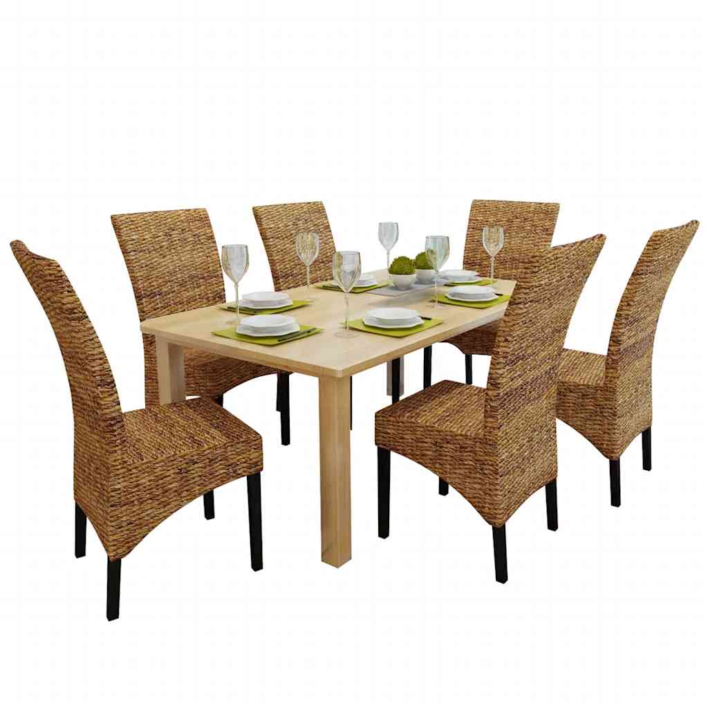 vidaXL Dining Chairs 6 pcs. Abaca and Solid Mango Wood