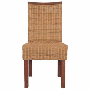 vidaXL Dining Chairs 4 pcs Brown Natural Rattan