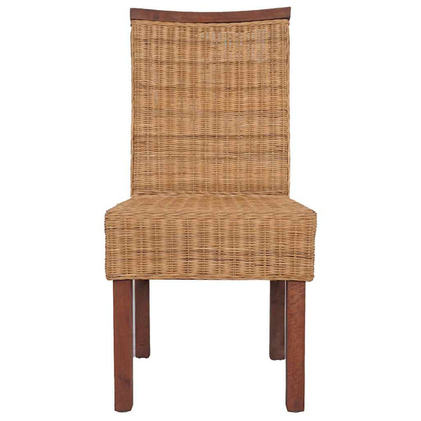 vidaXL Dining Chairs 6 pcs. Natural Rattan Brown