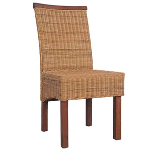 vidaXL Dining Chairs 6 pcs. Natural Rattan Brown