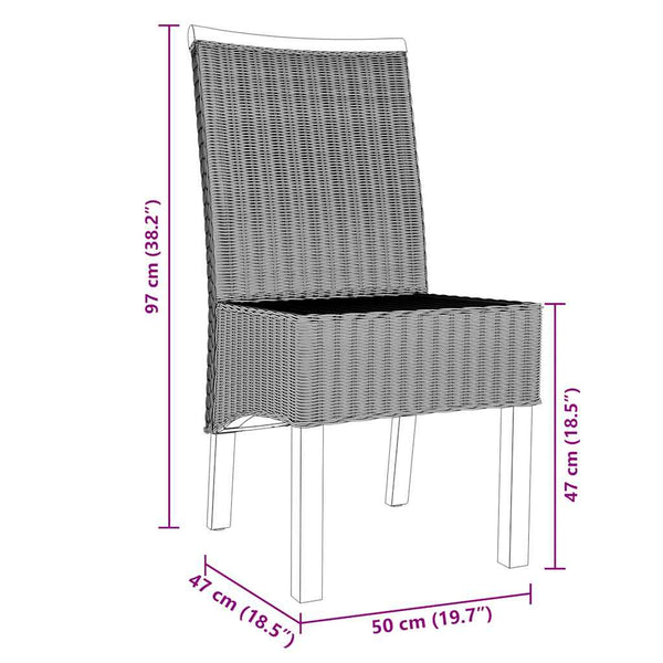 vidaXL Dining Chairs 6 pcs. Natural Rattan Brown