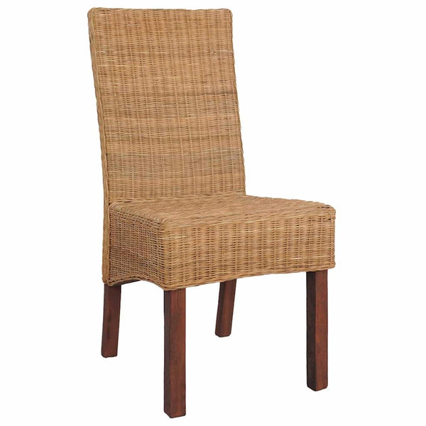 vidaXL Dining Chairs 6 pcs. Natural Rattan Brown