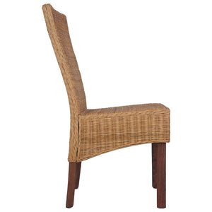 vidaXL Dining Chairs 6 pcs. Natural Rattan Brown