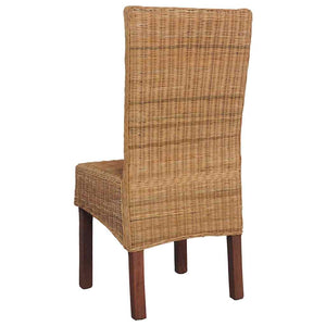 vidaXL Dining Chairs 6 pcs. Natural Rattan Brown