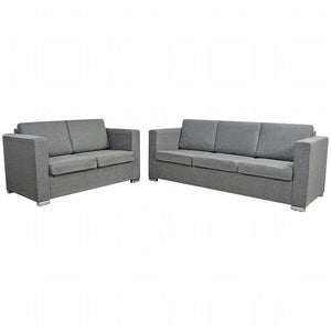 vidaXL Two-Seater Sofa Set Fabric Light Grey