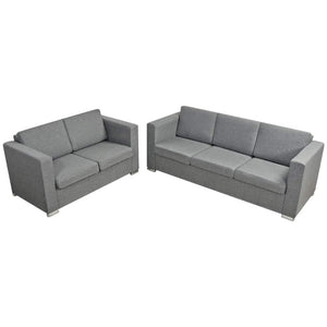vidaXL Two-Seater Sofa Set Fabric Light Grey