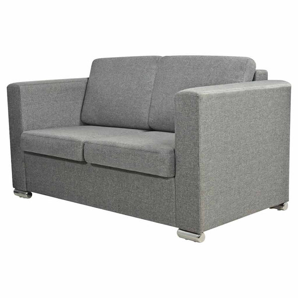 vidaXL Two-Seater Sofa Set Fabric Light Grey