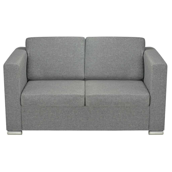 vidaXL Two-Seater Sofa Set Fabric Light Grey