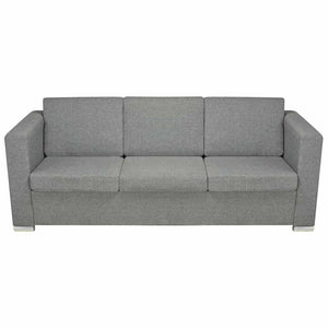 vidaXL Two-Seater Sofa Set Fabric Light Grey