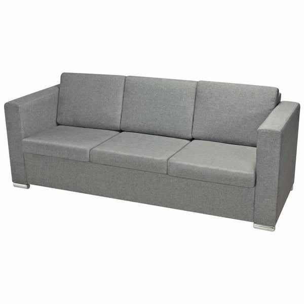 vidaXL Two-Seater Sofa Set Fabric Light Grey