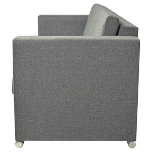 vidaXL Two-Seater Sofa Set Fabric Light Grey