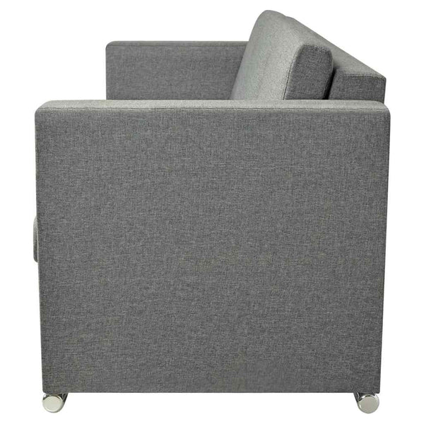 vidaXL Two-Seater Sofa Set Fabric Light Grey