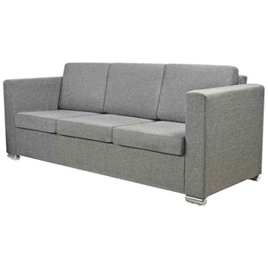 vidaXL Two-Seater Sofa Set Fabric Light Grey