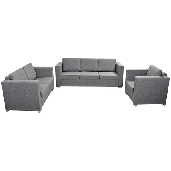vidaXL Three-Piece Sofa Set Fabric Light Grey