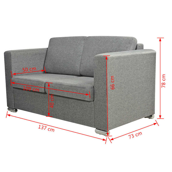 vidaXL Three-Piece Sofa Set Fabric Light Grey