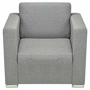 vidaXL Three-Piece Sofa Set Fabric Light Grey