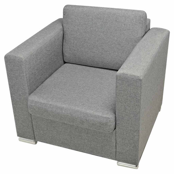 vidaXL Three-Piece Sofa Set Fabric Light Grey