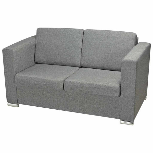 vidaXL Three-Piece Sofa Set Fabric Light Grey