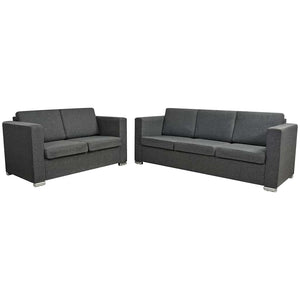 vidaXL Two-Seater Sofa Set Fabric Dark Grey