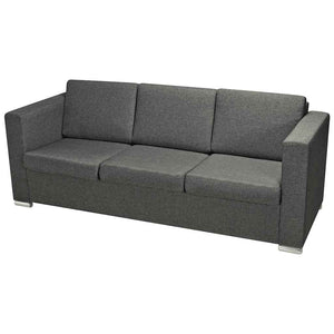 vidaXL Two-Seater Sofa Set Fabric Dark Grey