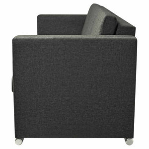 vidaXL Two-Seater Sofa Set Fabric Dark Grey