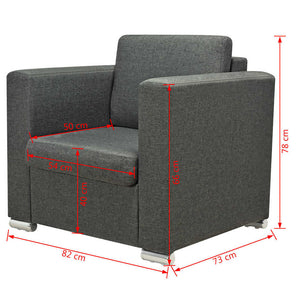 vidaXL Three-Piece Sofa Set Fabric Dark Grey