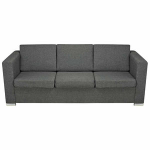 vidaXL Three-Piece Sofa Set Fabric Dark Grey