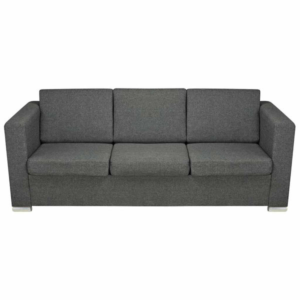 vidaXL Three-Piece Sofa Set Fabric Dark Grey