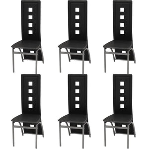 vidaXL Dining Chairs 6 pcs. Artificial Leather Black