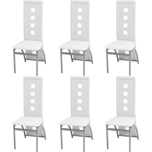 vidaXL Dining Chairs 6 pcs Faux Leather White
