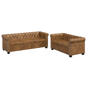 vidaXL Chesterfield Sofas 2-Seater and 3-Seater Brown